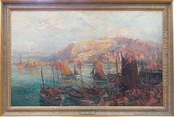 Whitby Harbour Oil Painting by John Mcintosh Madden