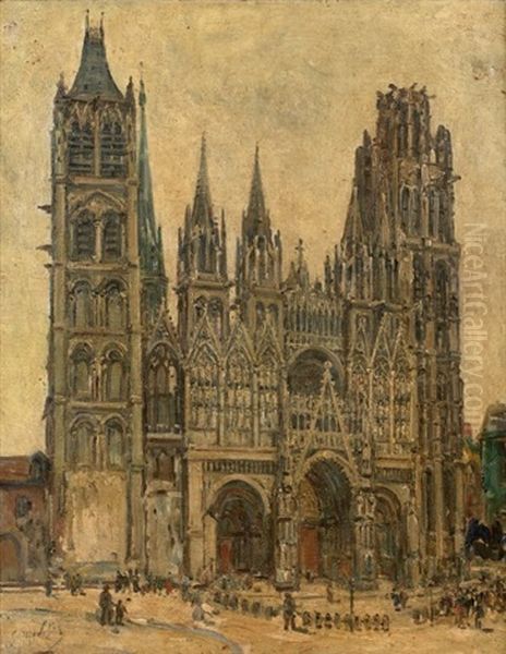 La Cathedrale Notre-dame De Rouen Oil Painting by Gustave Madelain