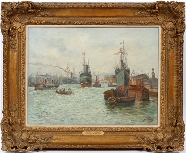 Le Pont De St. Nazaire Oil Painting by Gustave Madelain