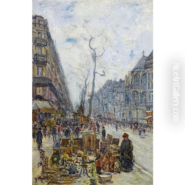 Pariser Boulevard Oil Painting by Gustave Madelain