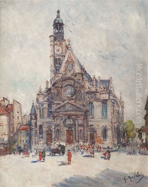 L'eglise Sur La Place Oil Painting by Gustave Madelain