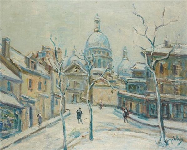 Vue De Montmartre Oil Painting by Gustave Madelain