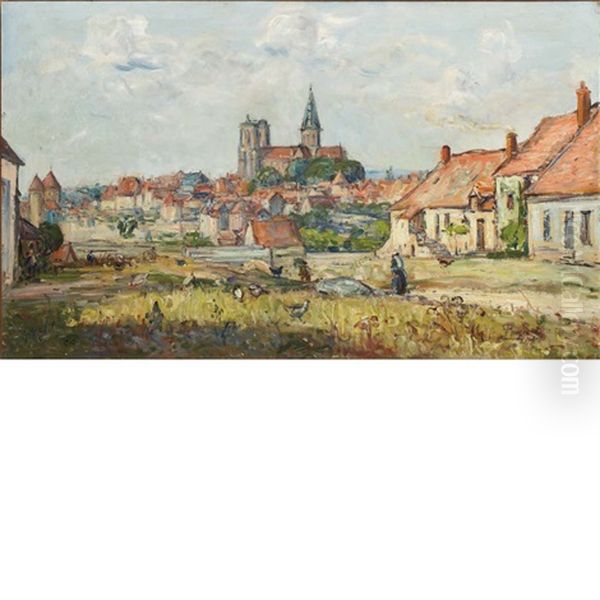 View Of A Town Oil Painting by Gustave Madelain