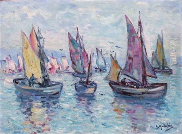 Regate Dans L'estuaire Oil Painting by Gustave Madelain