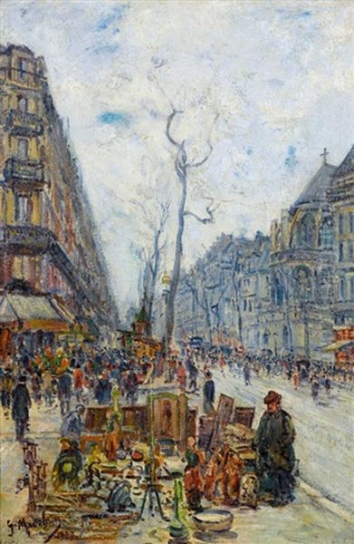 Pariser Boulevard Oil Painting by Gustave Madelain