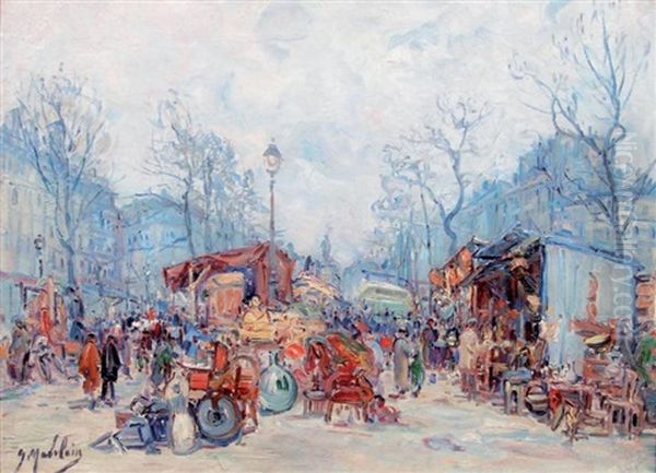 Foire A La Brocante, Paris Oil Painting by Gustave Madelain