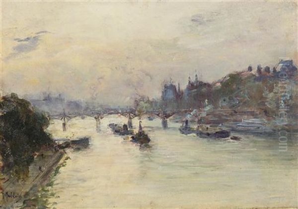 Le Pont Des Arts Seine Oil Painting by Gustave Madelain