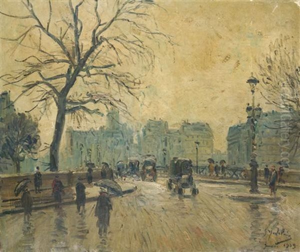 Pont Des Arts Oil Painting by Gustave Madelain