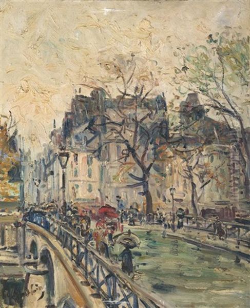 Pont De La Cite Oil Painting by Gustave Madelain