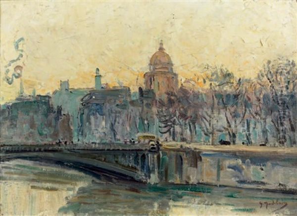 Vue De L'institut Oil Painting by Gustave Madelain