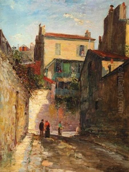 Passage De La Bonne A Montmartre Oil Painting by Gustave Madelain