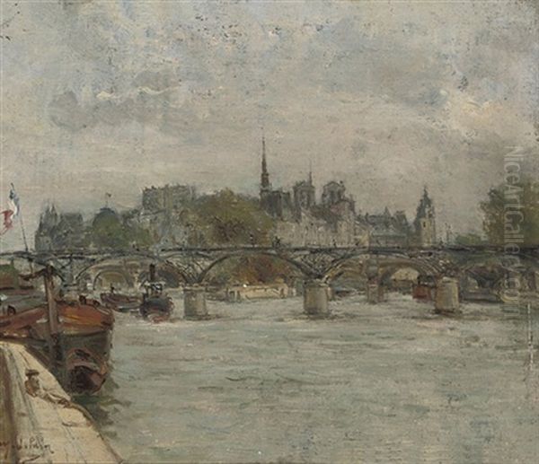 Ile De La Cite, Paris Oil Painting by Gustave Madelain