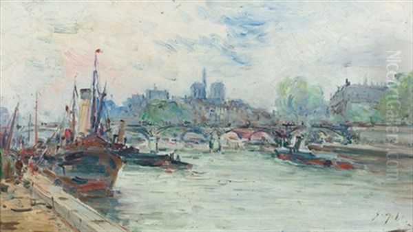 Partie An Der Seine In Paris Oil Painting by Gustave Madelain