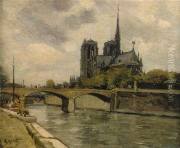 Notre Dame, Paris Oil Painting by Gustave Madelain