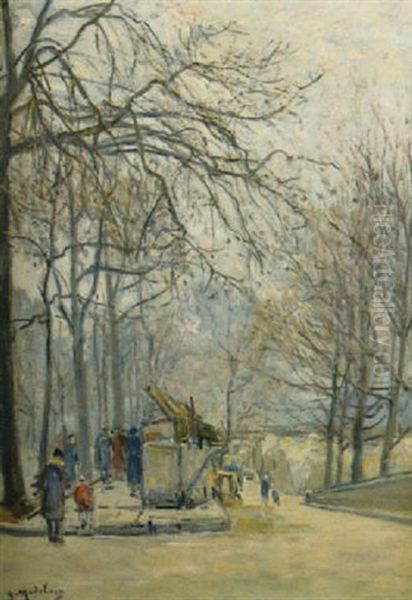 Quai De La Tournelle Oil Painting by Gustave Madelain