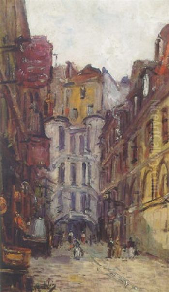 Ruelle Animee Oil Painting by Gustave Madelain