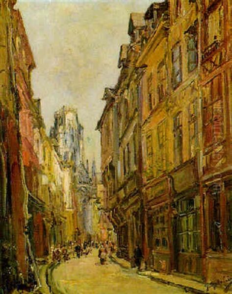 Rue Damiette, Rouen Oil Painting by Gustave Madelain