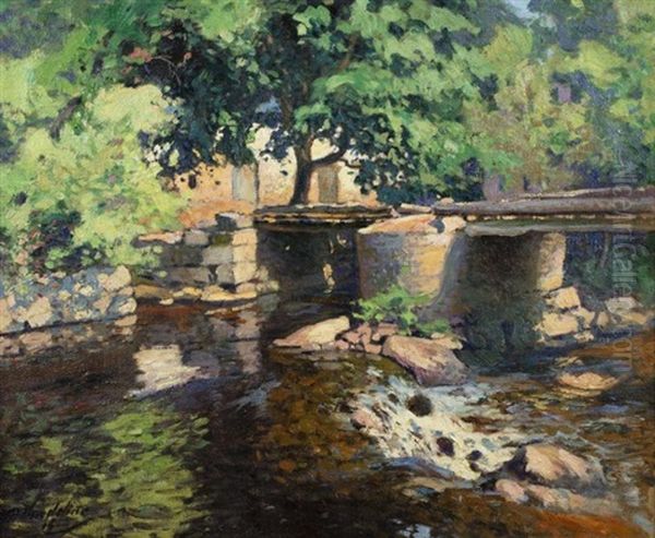 Le Pont De La Folie, Ete, Crozant, 1916 Oil Painting by Paul Madeline