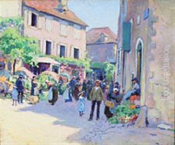 A Sunny Day In A French City Oil Painting by Paul Madeline