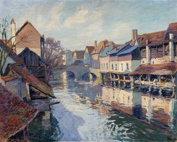 Vieilles Maisons Sur La Riviere Oil Painting by Paul Madeline