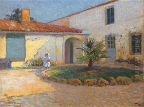 La Fille Du Peintre Au Jardin A Taillebourg (charente-maritime) Oil Painting by Paul Madeline