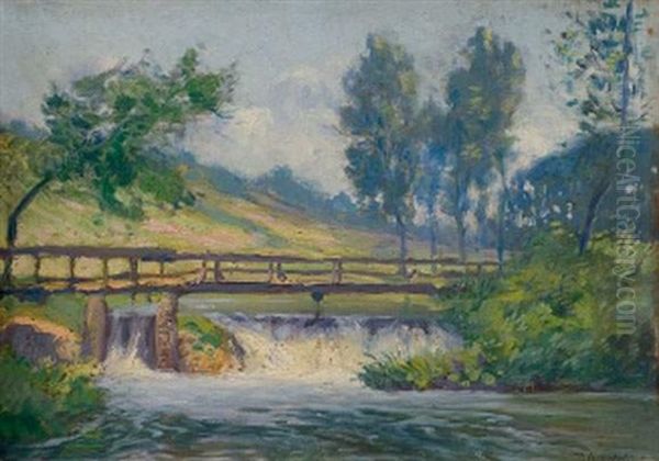 Pont Au Dessus De La Riviere Oil Painting by Paul Madeline