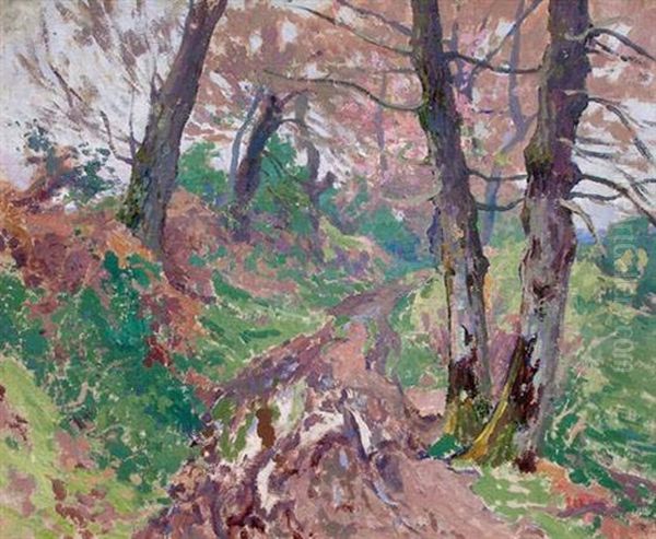 Chemin Creux En Avril A Crozant Oil Painting by Paul Madeline