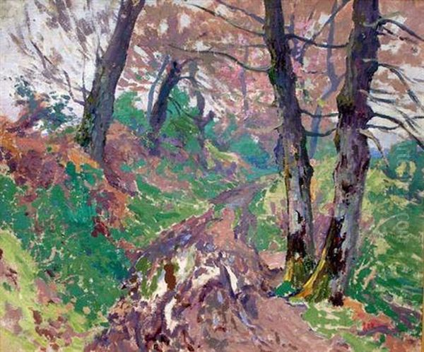 Chemin Creux En Avril A Crozant Oil Painting by Paul Madeline