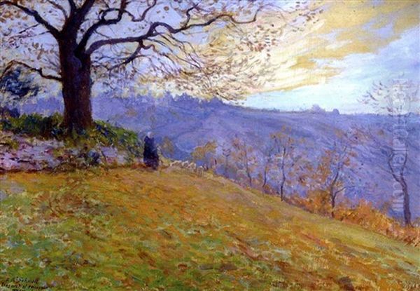 Paysanne Dans La Vallee De La Creuze Oil Painting by Paul Madeline