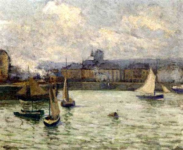 Vue Du Port De Dieppe Oil Painting by Paul Madeline