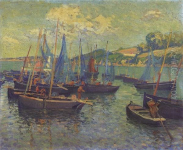 Sechage Des Filets, Douarnenez Oil Painting by Paul Madeline