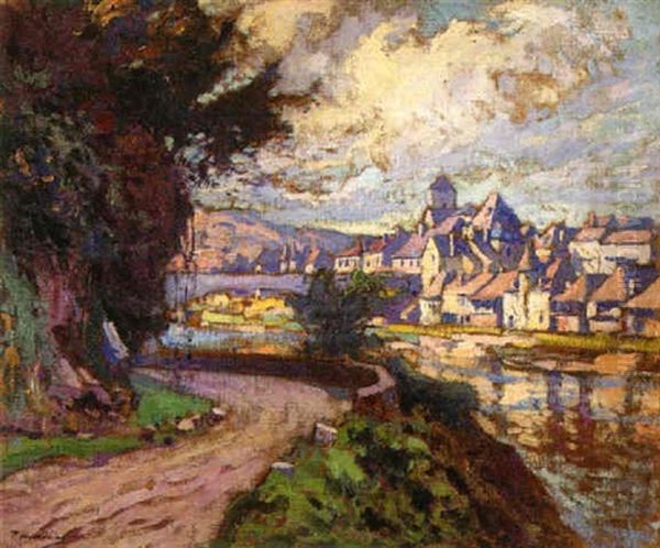 Village En Bord De Riviere Oil Painting by Paul Madeline