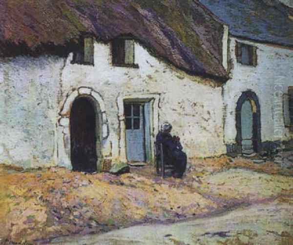 Bretonne Devant La Chaumiere Oil Painting by Paul Madeline