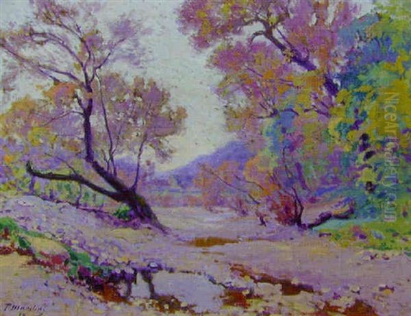 Arbres Au Cours D'eau Asseche Oil Painting by Paul Madeline