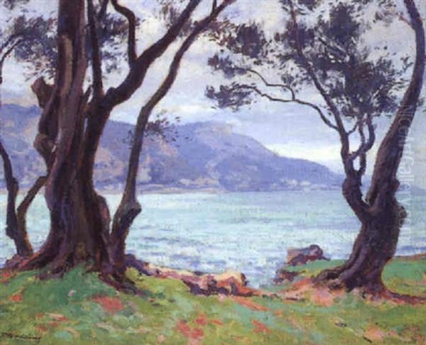 Les Arbres Au Bord De La Mer Oil Painting by Paul Madeline