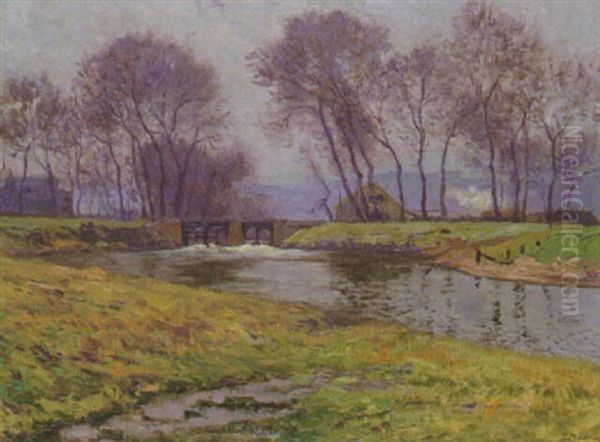 Paysage De Riviere En Automne Oil Painting by Paul Madeline