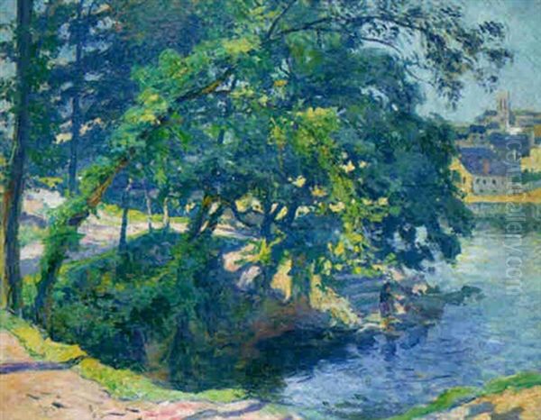 Paysage Au Bord De Riviere Oil Painting by Paul Madeline