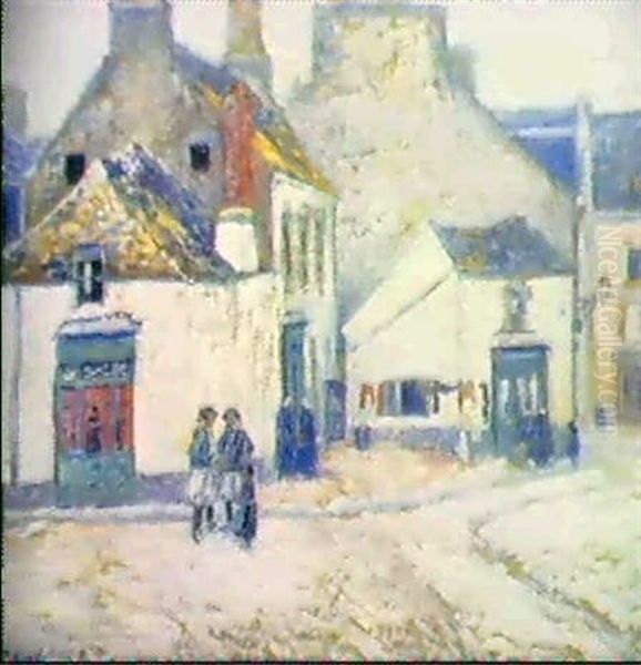 Rue Animee En Bretagne Oil Painting by Paul Madeline