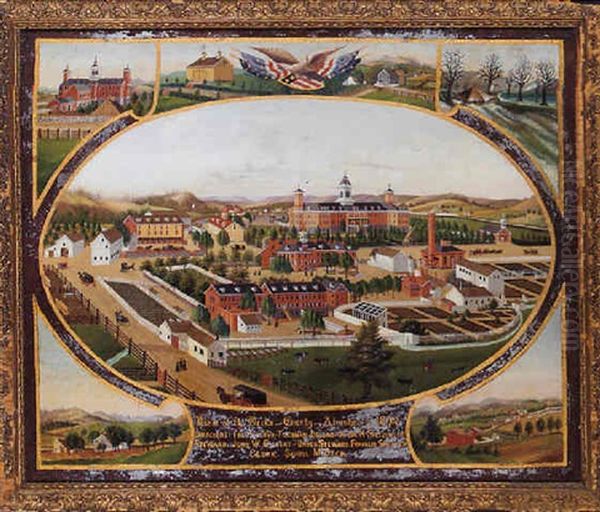 View Of Berks County Almshouse, 1893 Oil Painting by Louis C. Mader