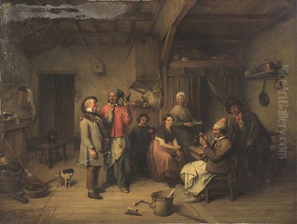 Le Moraliste Et L'ivrogne Oil Painting by Jean Baptiste Madou