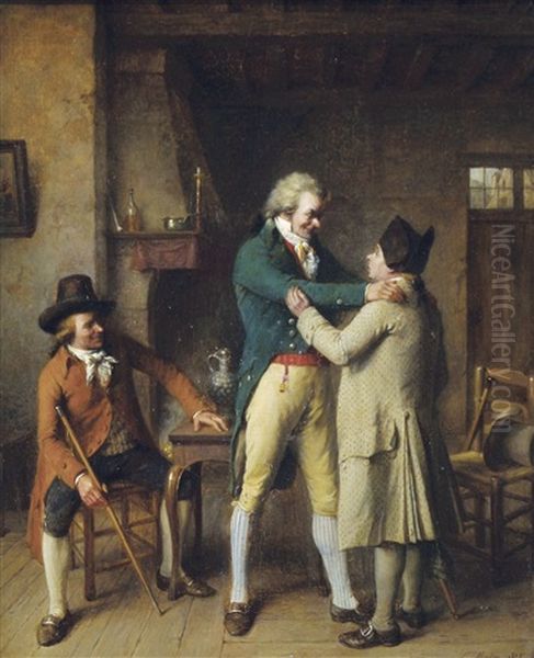 Persuasion Oil Painting by Jean Baptiste Madou