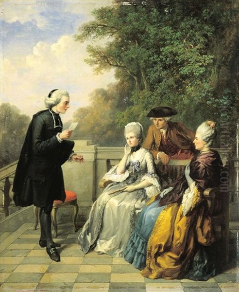 La Lettre Oil Painting by Jean Baptiste Madou