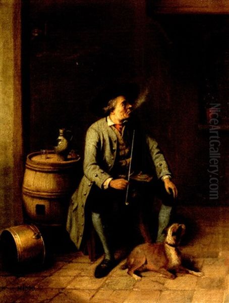 Le Fumeur Oil Painting by Jean Baptiste Madou