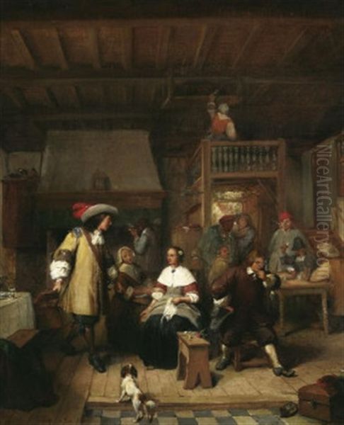 Buntes Treiben Im Wirtshaus Oil Painting by Jean Baptiste Madou