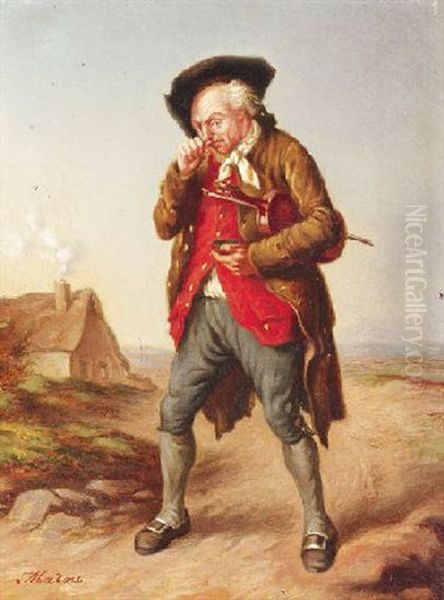 Wandersmann Mit Geige by Jean Baptiste Madou