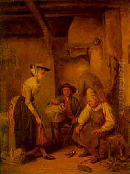 The Shoemaker Oil Painting by Jean Baptiste Madou