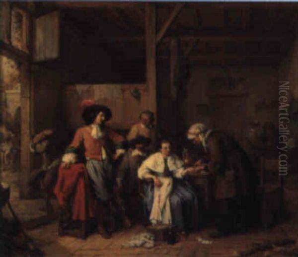 La Bonne Aventure Oil Painting by Jean Baptiste Madou