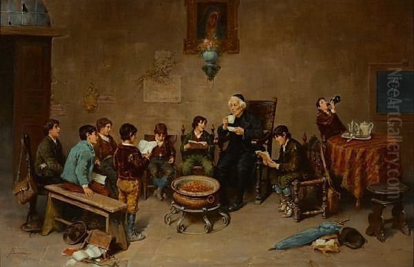 In The Classroom Oil Painting by Francesco Bergamini