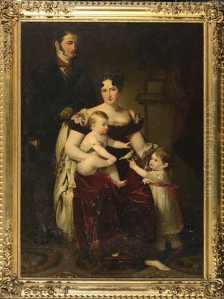 Portrait De Famille Oil Painting by Jose de Madrazo y Agudo