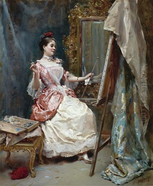 La Pintora (aline) Oil Painting by Raimundo de Madrazo y Garreta